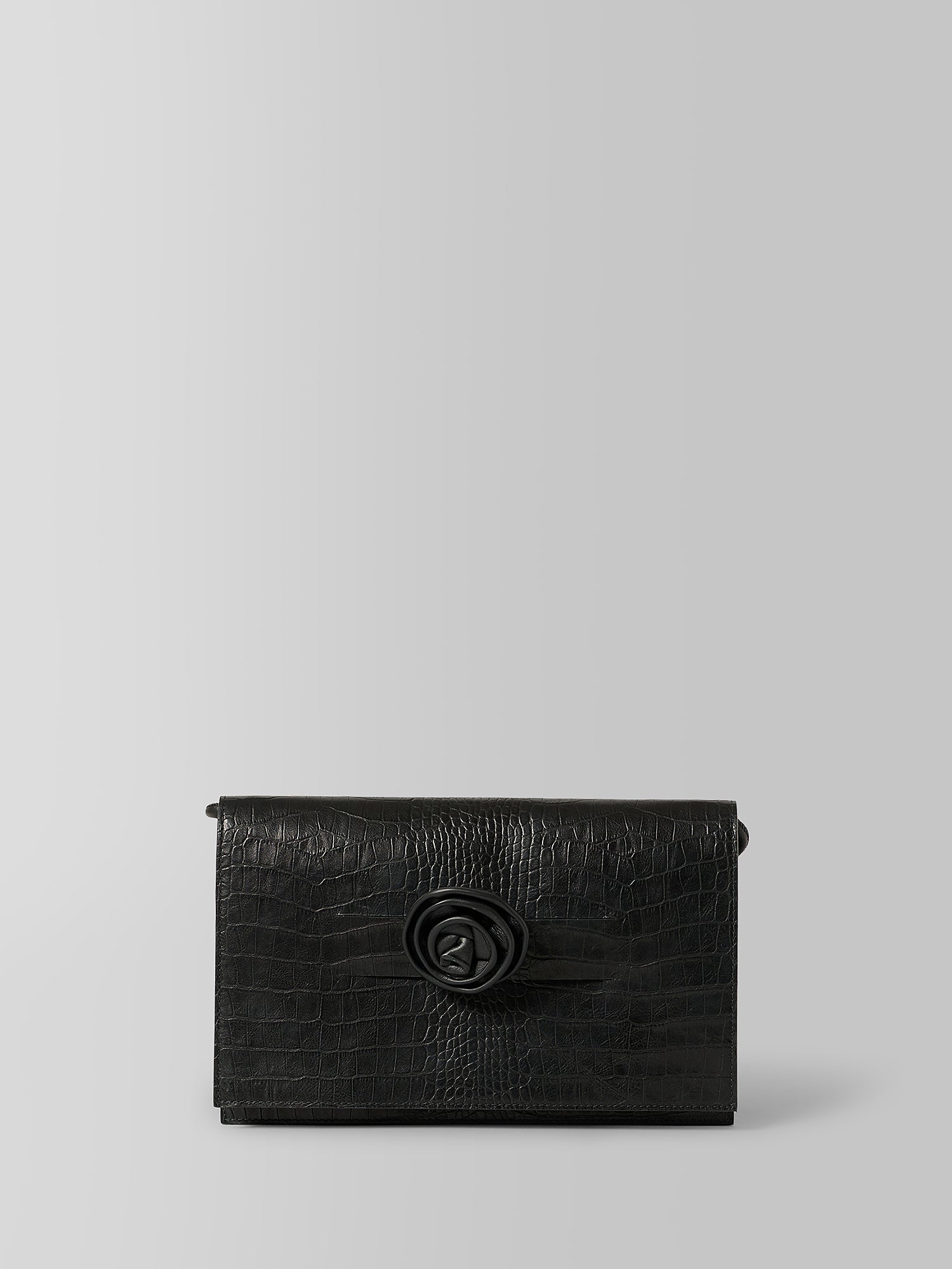 Blankens The Monaco Clutch Bag Black Croc